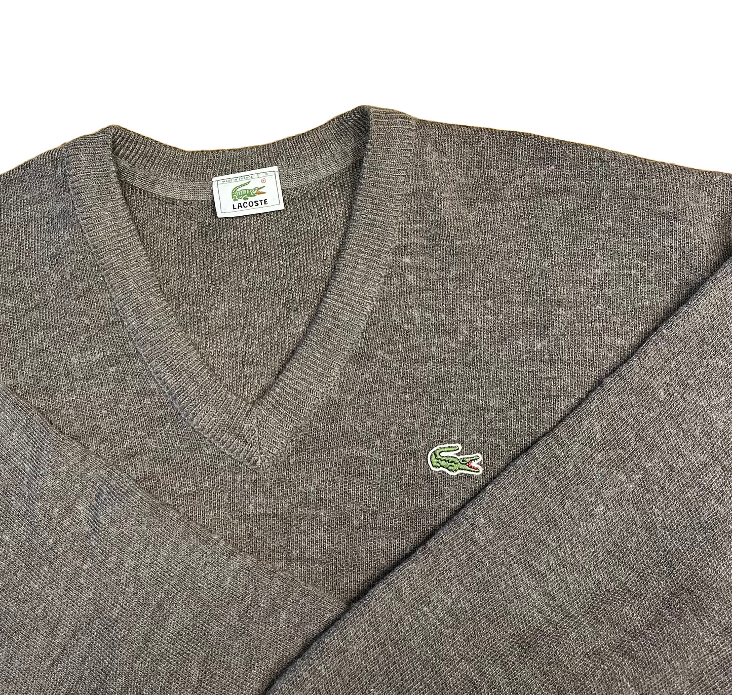 Grauer Lacoste Vintage Pullover
