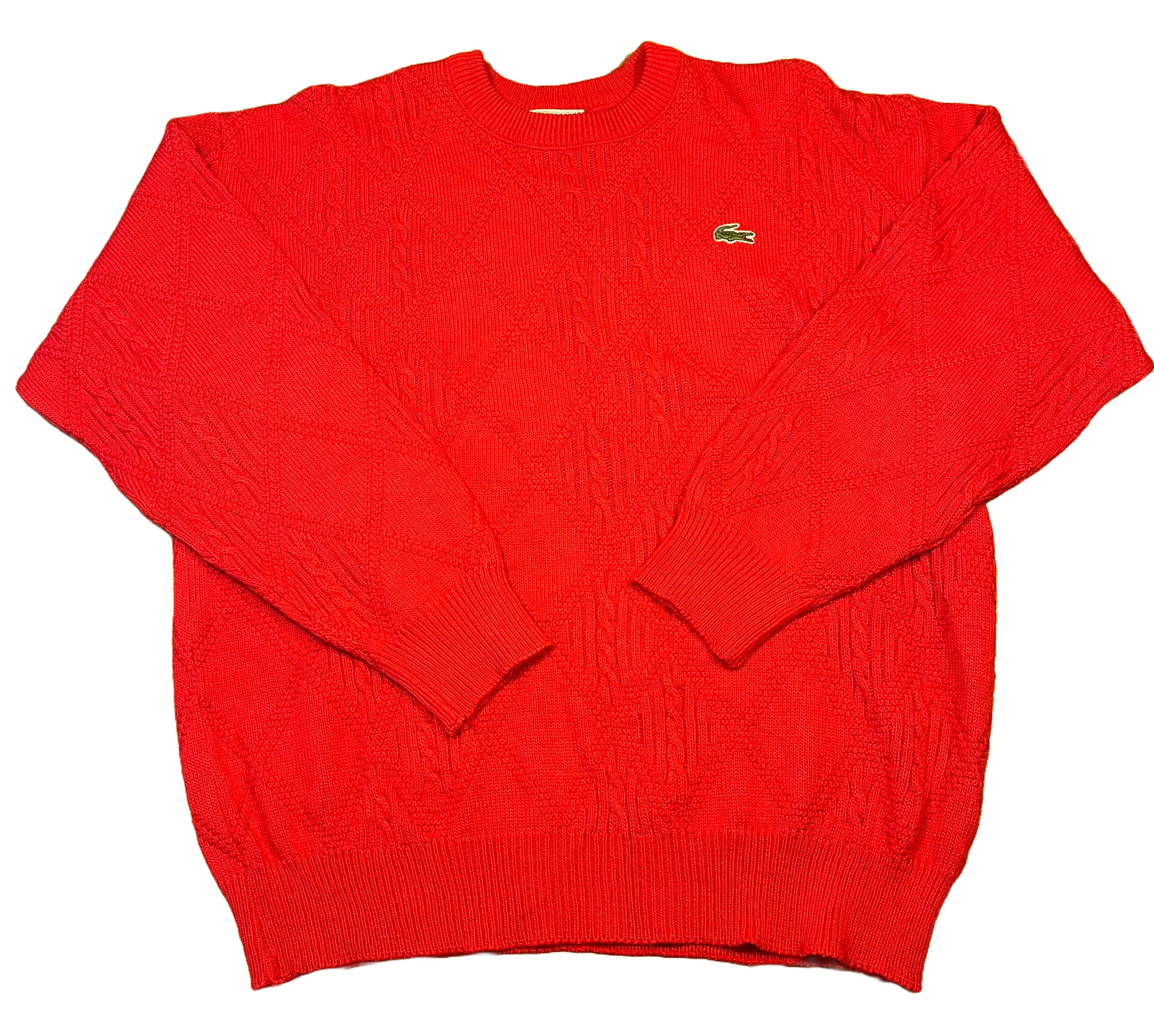 Roter Lacoste Vintage Knit Sweater