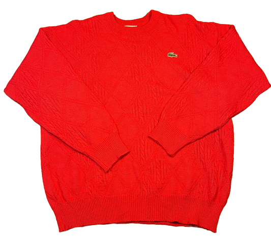 Roter Lacoste Vintage Knit Sweater
