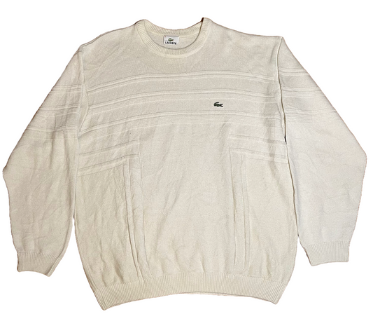 Weißer Lacoste Vinatge Pullover